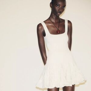 Zara Cream Sleeveless Mini Dress